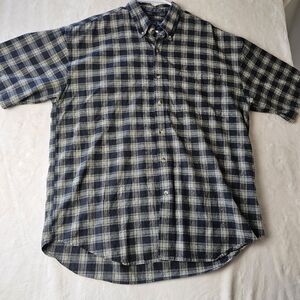 Common Man by dale waters  Plaid Shirt mens XL 90s Button Down Shirt